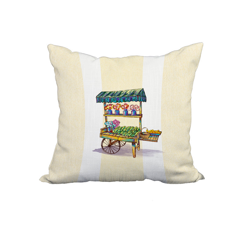 Housse et insert de coussin carré Veggie, 20 po x 20 po, Jaune