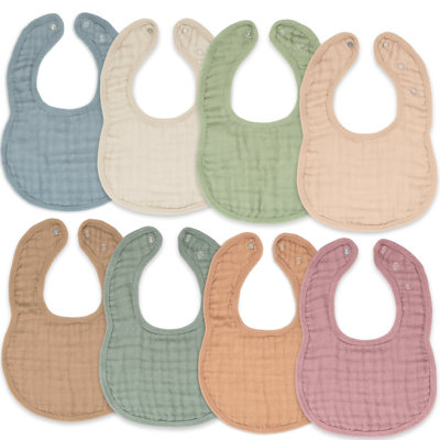 Comfy Cubs Muslin Bibs for Babies - Feeding, Drool and Teething Bib with Adjustable Snaps