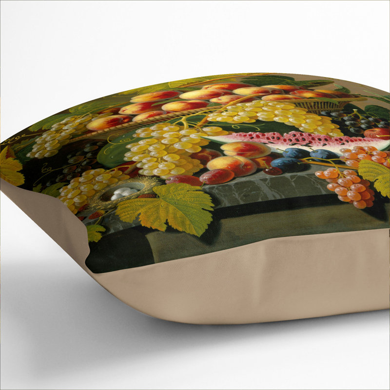 Still Life With Flowers And Fruit Vol.4 Square Throw Cushion, Stone, 55cm H x 55cm W x 20cm D