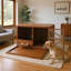 Caisse pour chien pliable en bois massif de 43 po, table de bout multifonctionnelle avec mangeoire pivotante à 360 °, chenil portable pour animaux de compagnie, plateau amovible, utilisation à l'intérieur, nuance de couleur noyer-2020530933