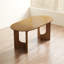 Table de salle à manger ovale brune de 63 po x L 21 po pour 4 à 6 personnes avec base en bois d'hévéa massif pour la cuisine et la salle à manger