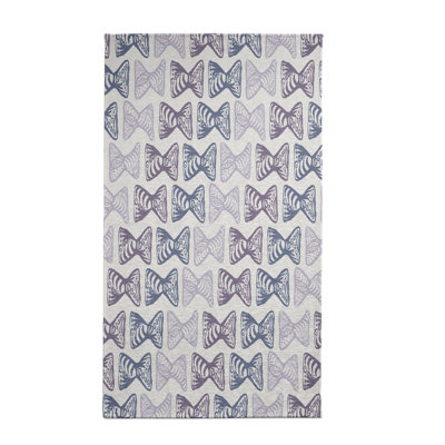 Tapis géométrique lavande / bleu