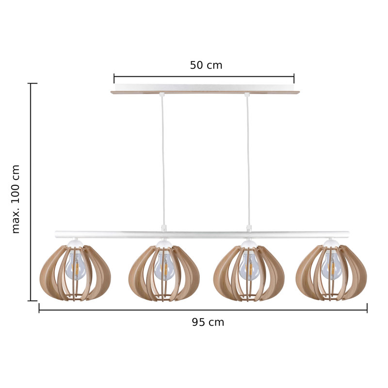 Aayanah 4 - Light Kitchen Island Pendant, White