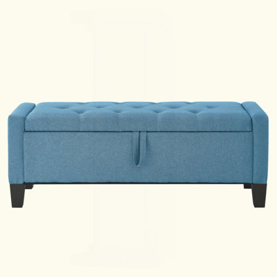 Storage Ottoman Bench with Safety Hinge, 350 Lbs Weight Capacity Upholstered Seating for Entryway Bedroom & Living Room