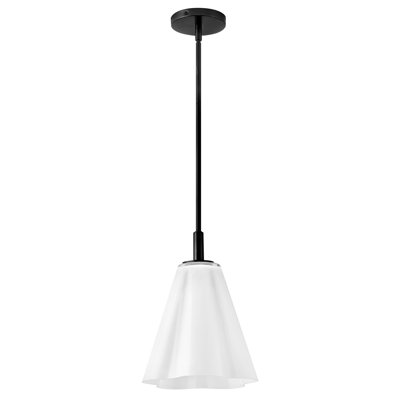 Honey Small Flower Shade Pendant Light with Cased Opal Glass