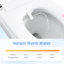 Toilette bidet avec fonctions intelligentes: chasse d'eau automatique, siège chauffant, lavage à l'eau chaude, température réglable, modes de lavage multiples comme le mouvement et l'affichage numérique de la nuit féminine, capteur à pied, pile 9V