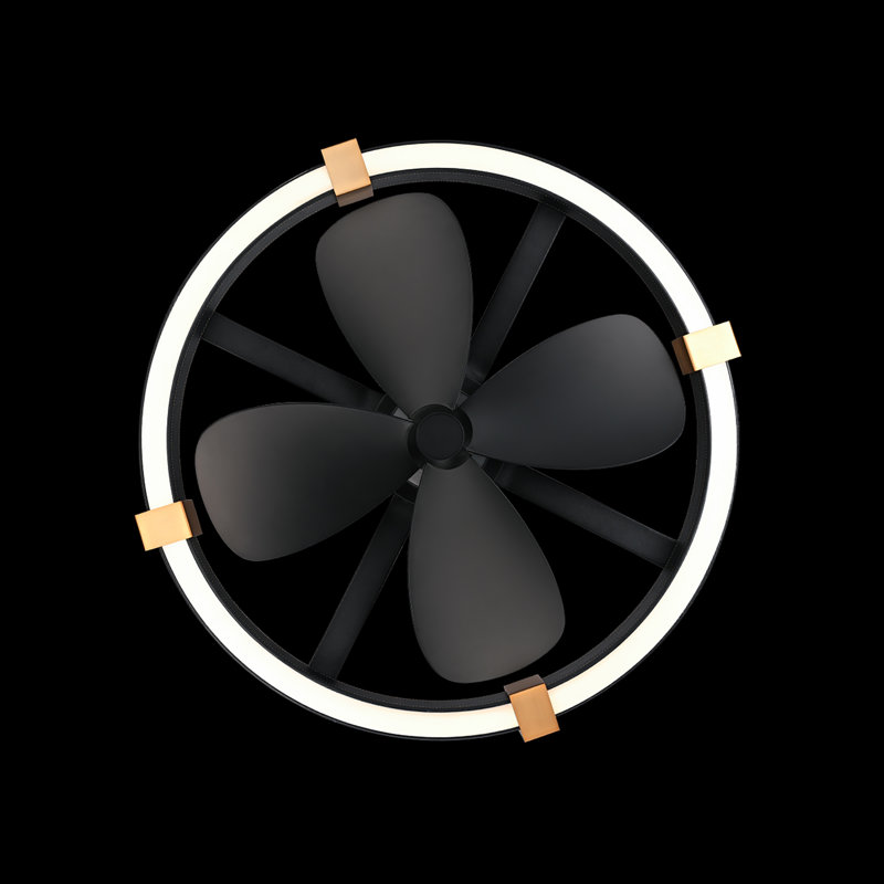 Atomic 1 Light Crystal LED Fandelier, Black Leather - Aged Brass