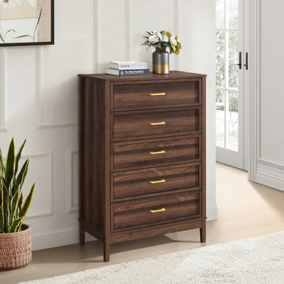 Walter 5 Drawers Dresser for Bedroom, 30.7" W  Modern Chest of Drawers, Wood Drawer Organizer for Clothes, Entryway, Hallway, Nursery or Living Room