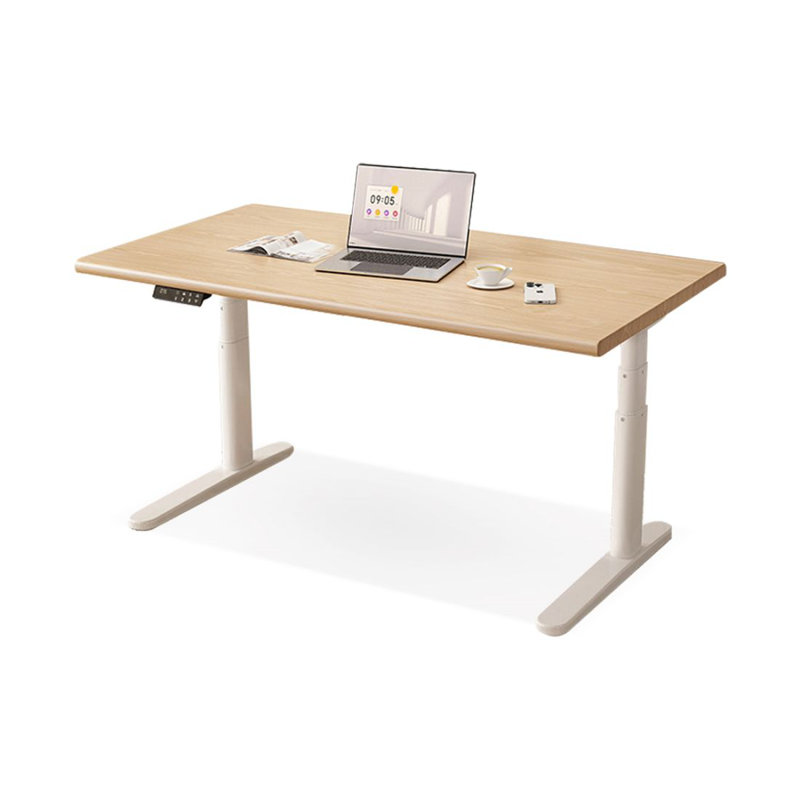 Bureau électrique à hauteur réglable en bois massif, H 24,41 po x l 55,12 po x P 27,56 po