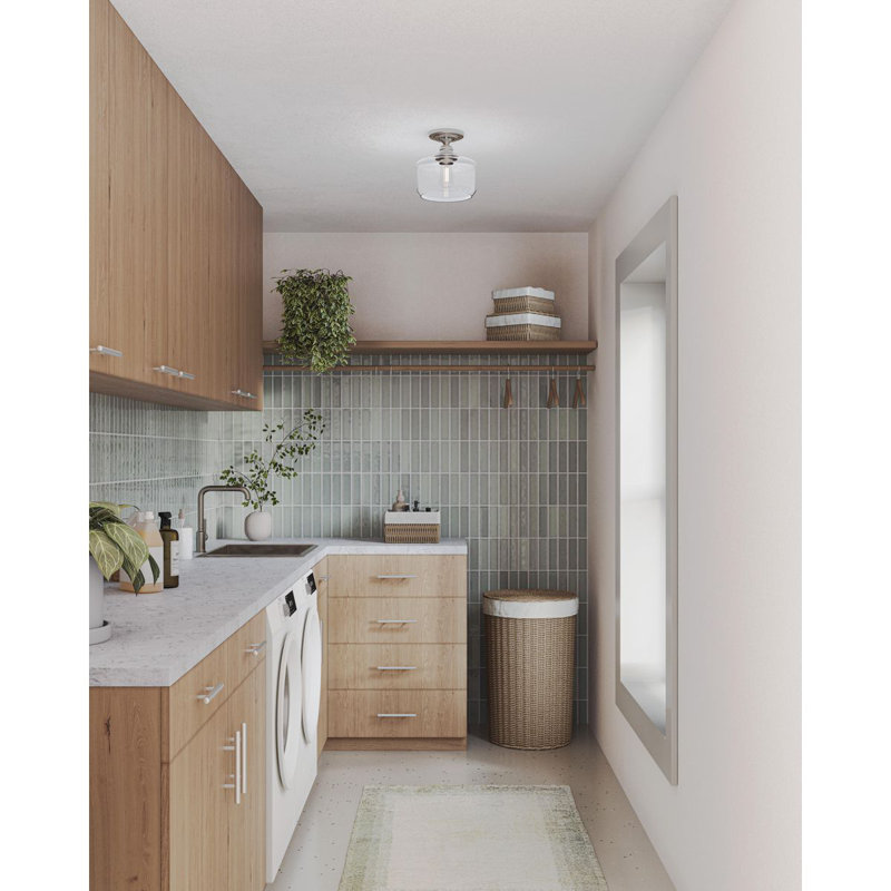 Glass Semi Flush Mount, Brushed Nickel