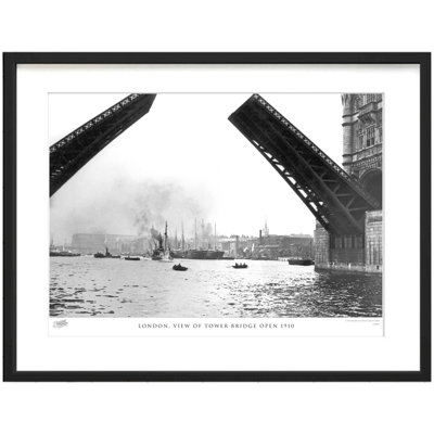 London, View Of Tower Bridge Open 1910 by Francis Frith - Single Picture Frame Print