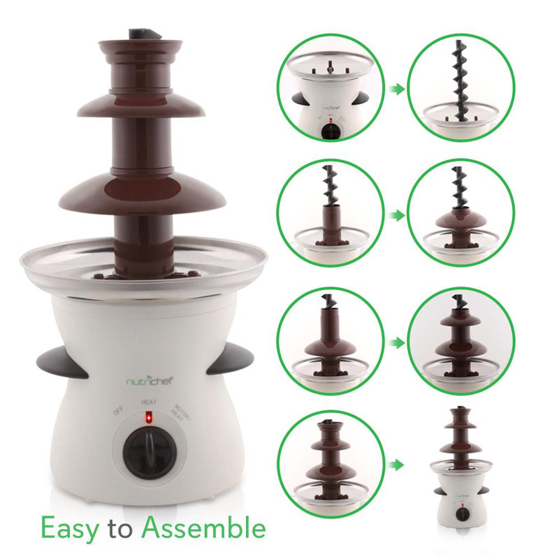 NutriChef 9.75'' , 3.37 Lb. Capacity Chocolate Fountain