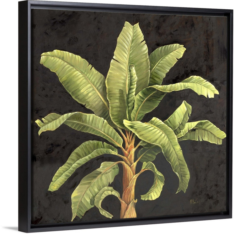 Art mural sur toile Parlor Palm II, Toile avec cadre noir, H 30 po x l 30 po x P 1,75 po