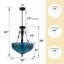 Luminaire suspendu 3 lumières à intensité variable Tiffany