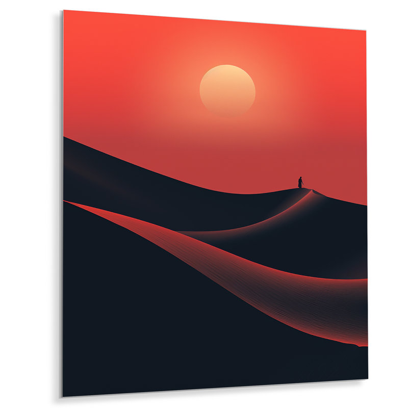Désert horizon sur Mars, planète III - art mural désertique en métal, H 20 po x l 12 po x P 1 po