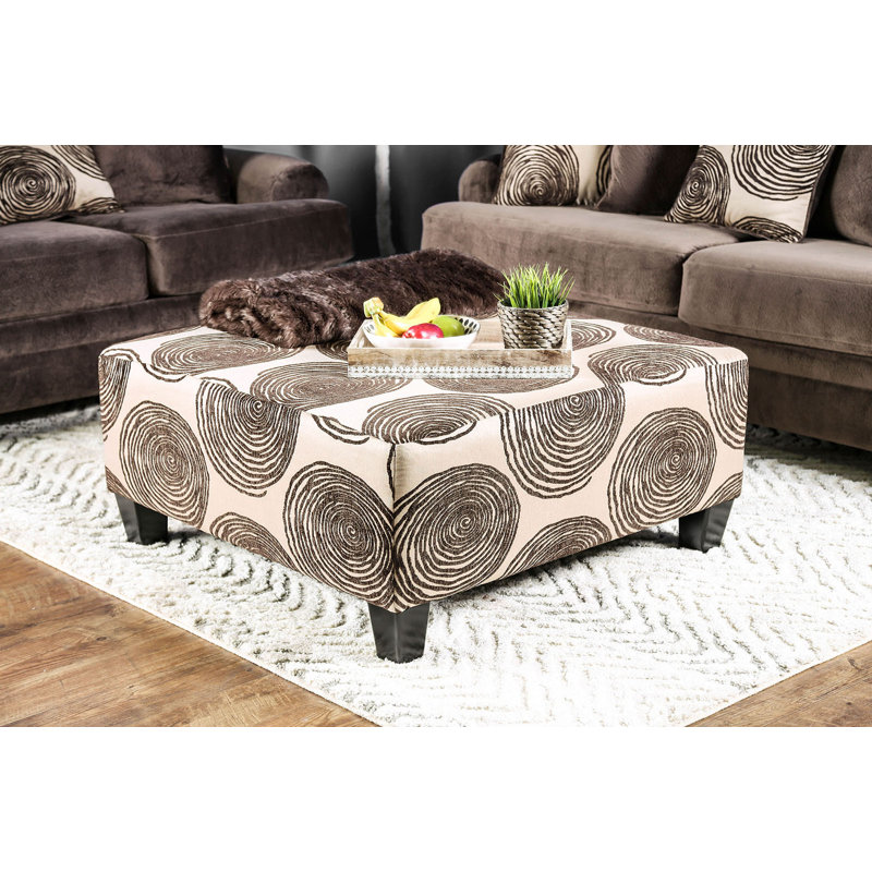 40.6" W Transitional Ottoman, Brown, Brown