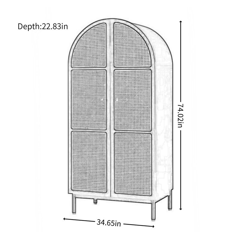 Armoire moderne et simple en rotin, Noir