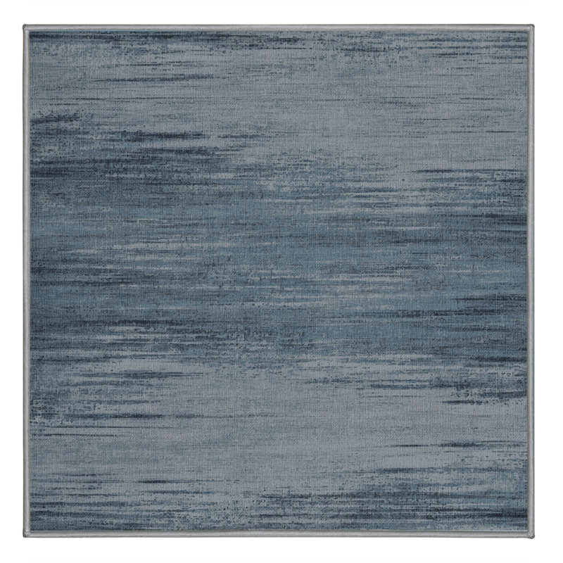 Tapis abstrait gris lavable à la machine, Carré 5 pi