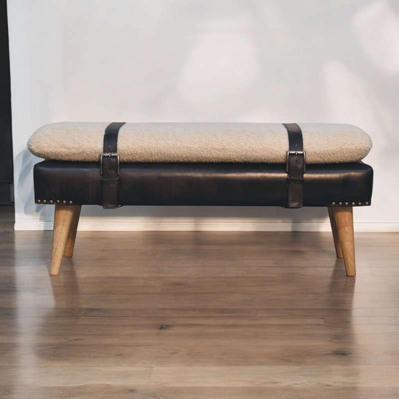 Solid Wood Bench with Nailhead Trim, null