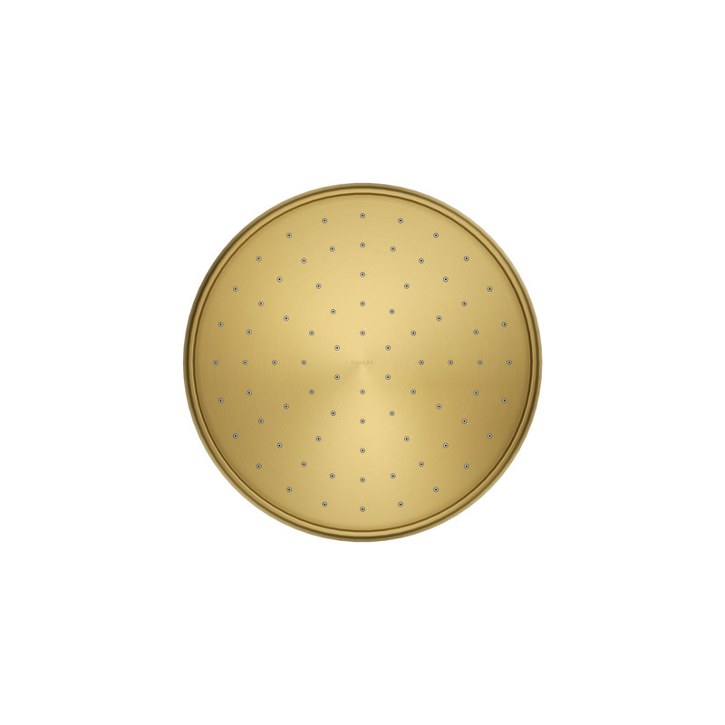 Traditional Round 10" Rainhead with Katalyst Air-Induction Spray, 2.5 Gpm, Vibrant Brushed Gold