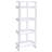 Glossy White 4-Shelf Open Back Bookcase