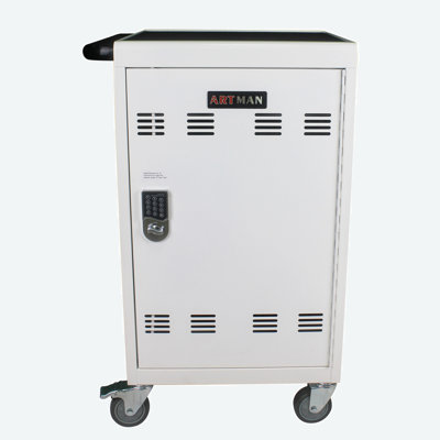 Chariot de chargement mobile et armoire pour ordinateurs portables 30 tablettes avec serrure à combinaison