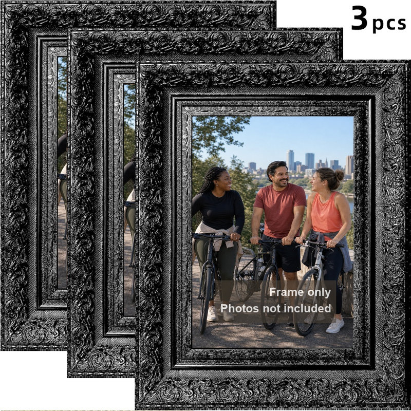 Cadre photo noir 3 pièces chaud pour photos 8 po x 10 po et affichage mural et de table