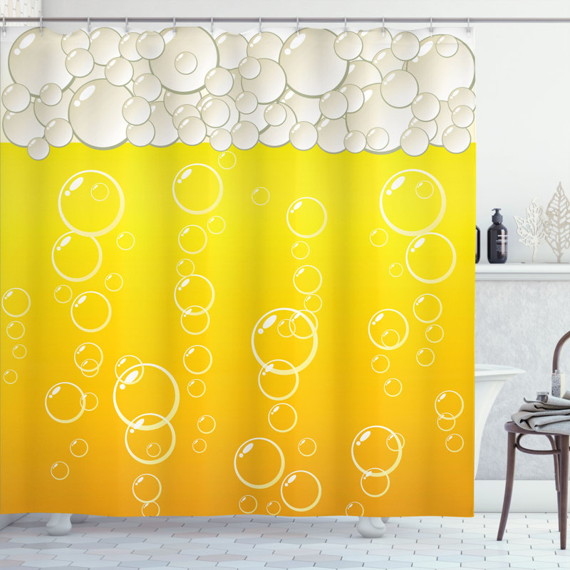 Abstract Shower Curtain with Hooks Included, 70" H x 69" W