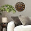 Horloge murale 10 po en MDF rond avec mouvement à quartz silencieux et crochet sans perceuse (piles AA non incluses)