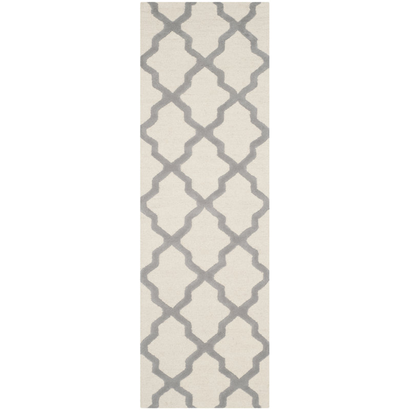 Darbonne Geometric Wool Hand Woven Area Rug, Runner 76 x 244 cm