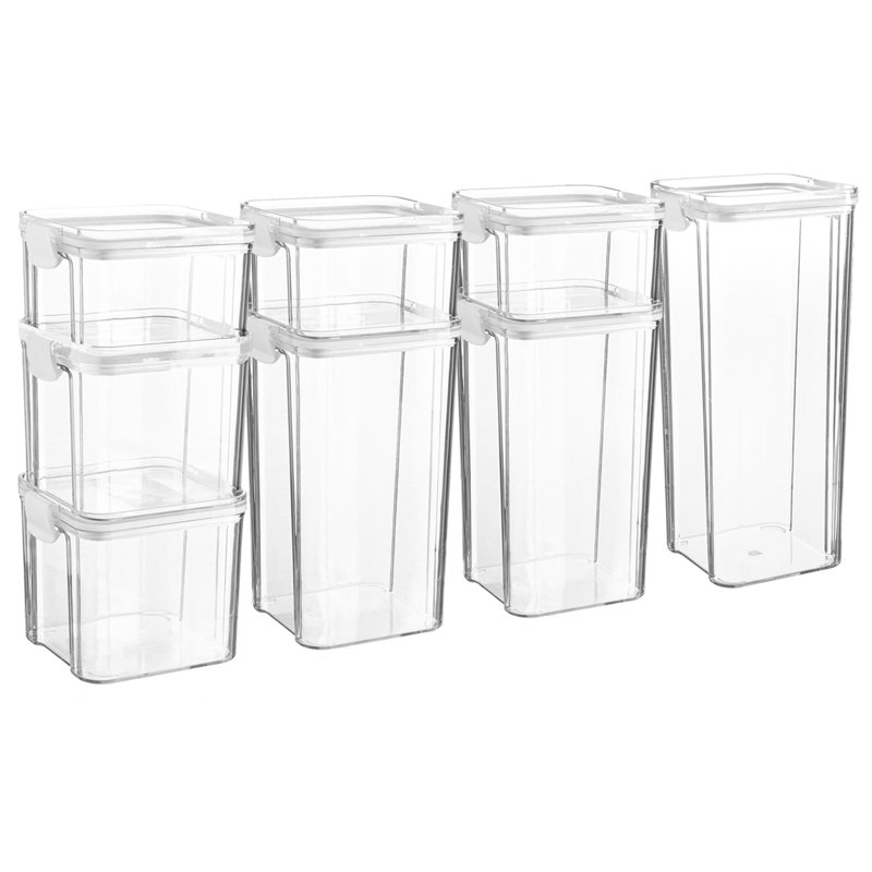 Argon Tableware Food Storage Container - Set of 8 - (4 Sizes), White