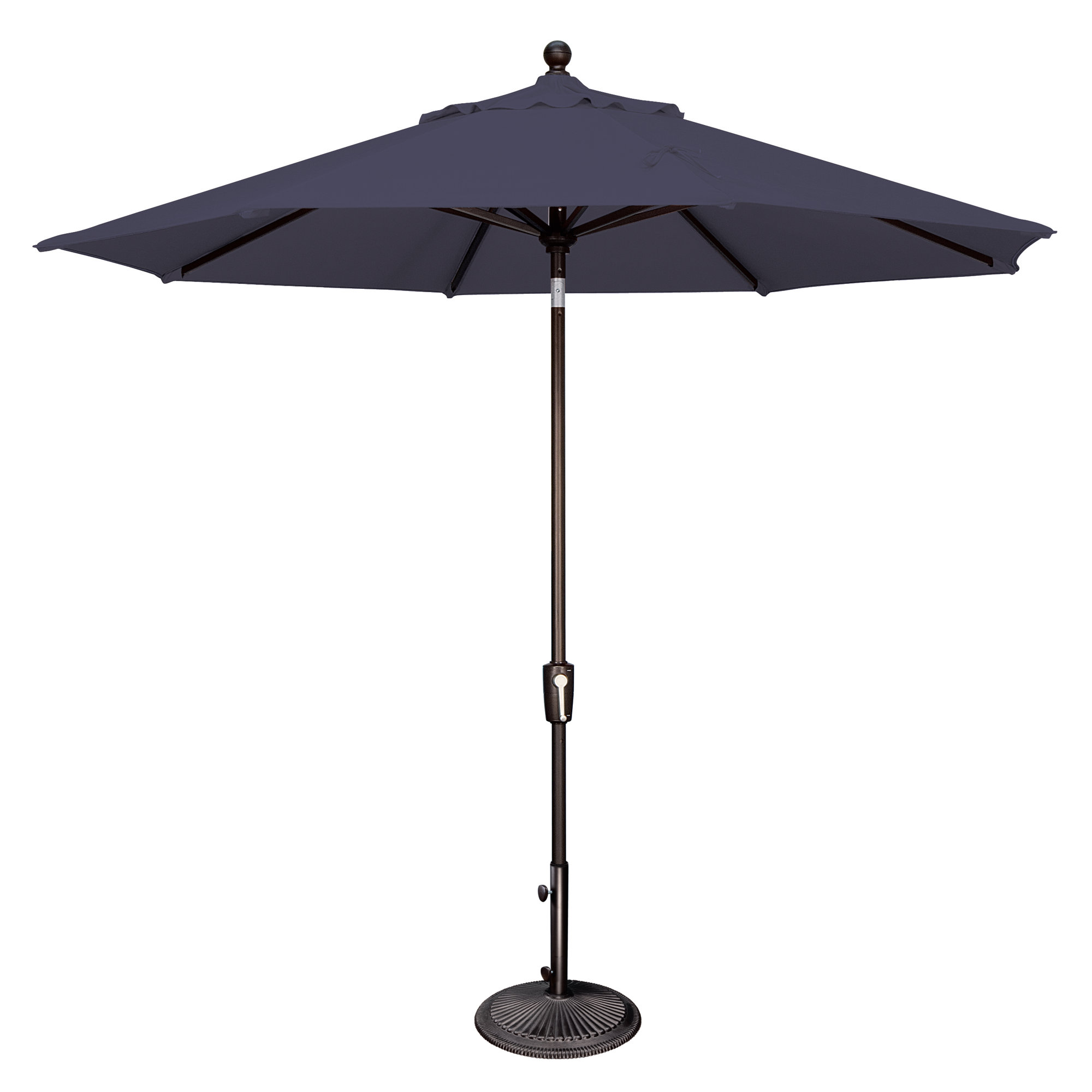 Canela 108'' Market Sunbrella® Umbrella, Canvas Navy Sunbrella® Canvas, Canvas Black