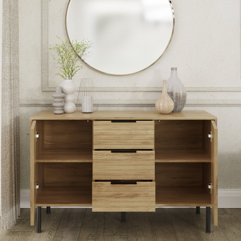Saraghna 116cm Sideboard, Oak/Black