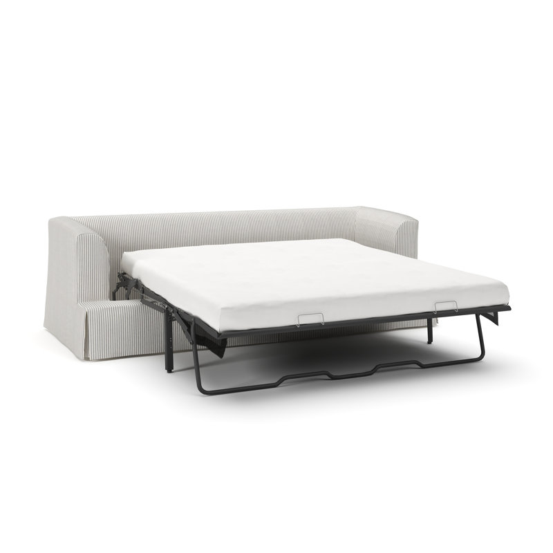 Lucia 92.5'' Slipcovered Sleeper Sofa, Cruise Adrift Woven Stripe