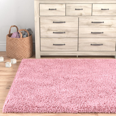 Slusser Shag Hand Tufted Performance Solid Color Rug