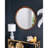 30"X30" Round Hand Carved Rose Mirror Frame, Wall Mirror For Live Space, Bathroom, Entryway Wall Décor-108967320