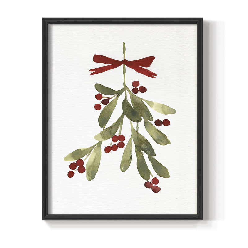 " Mistletoe Bow I ", 21" H x 17" W, Black