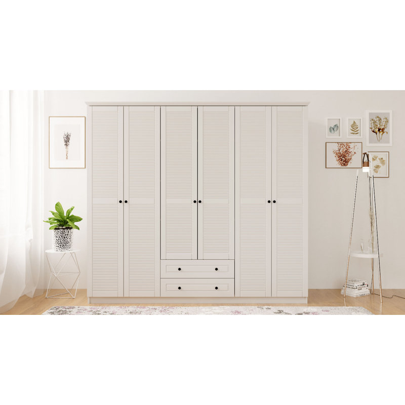 Kaylah 6 Door Manufactured Wood Wardrobe