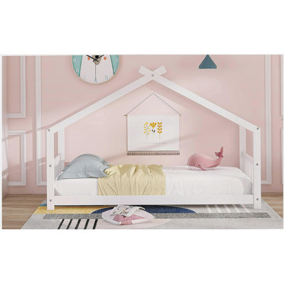 Twin Size House Bed Wood Bed, White(OLD SKU:WF282521AAK)