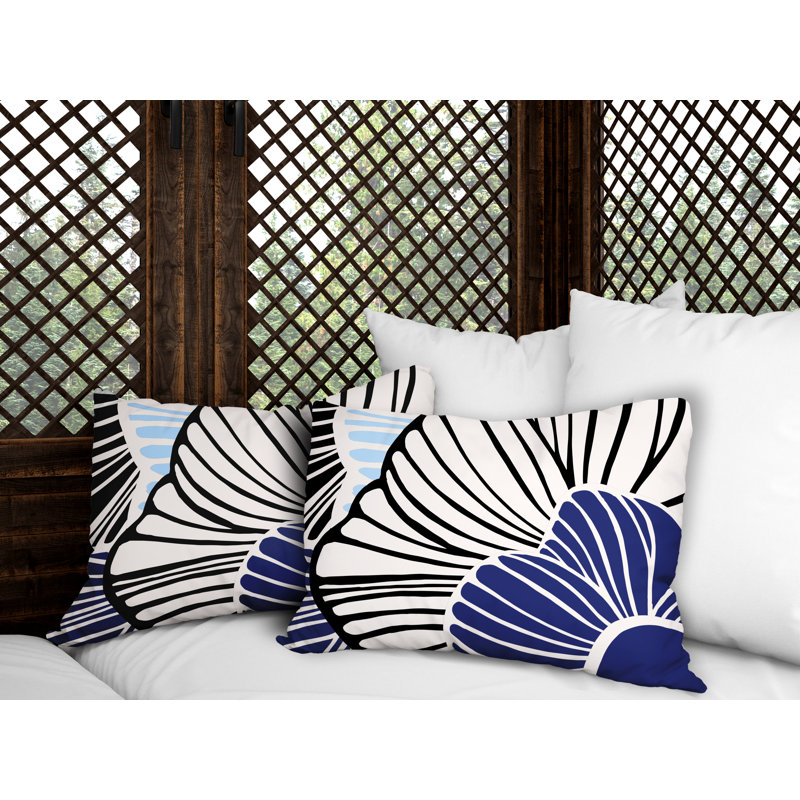 Polyester / Mélange de polyester Housse de coussin rectangulaire intérieure / extérieure lombaire et insert, Noir