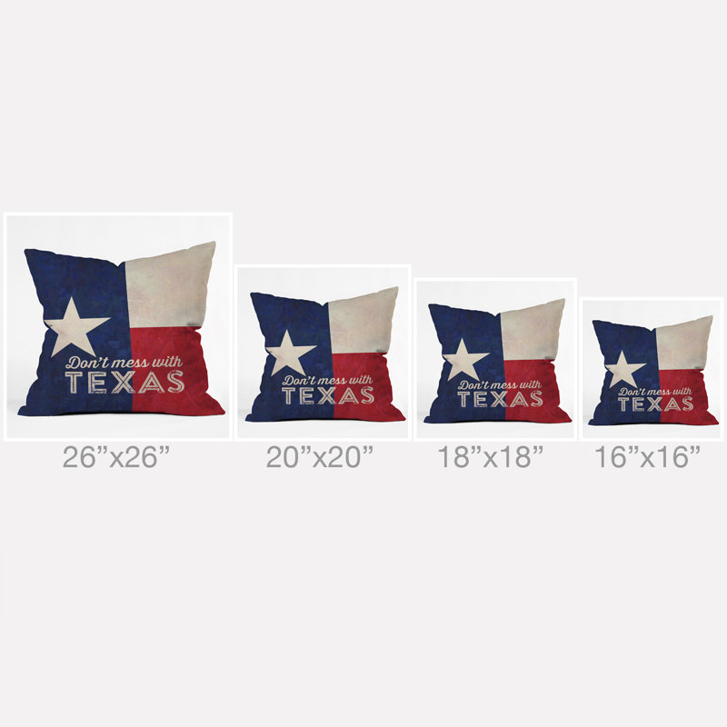  Coussin «Don't mess with Texas Flag», H 18 po x l 18 po x P 5 po