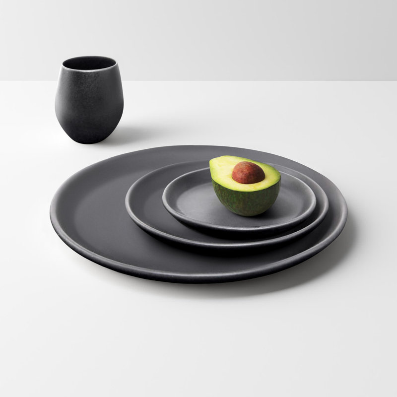 Borgen Piece Stoneware Dinnerware Set, Basalt