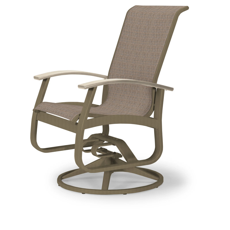 Chaise de patio pivotante Askar, Performance de l'écorce, Désert P60, Bois de plage texturé