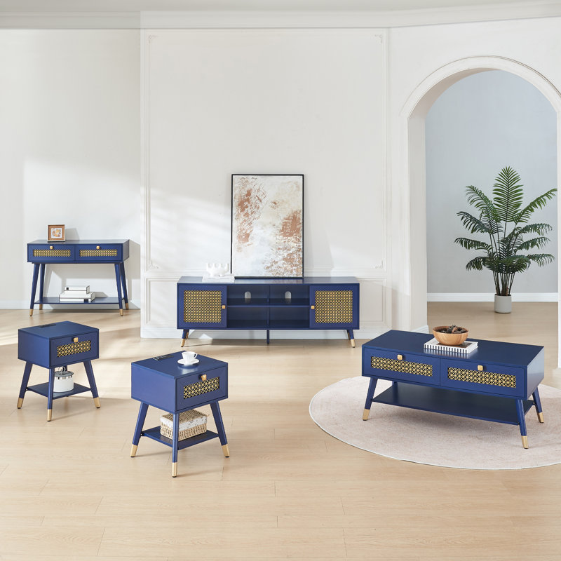 41.9" Console Table, Blue