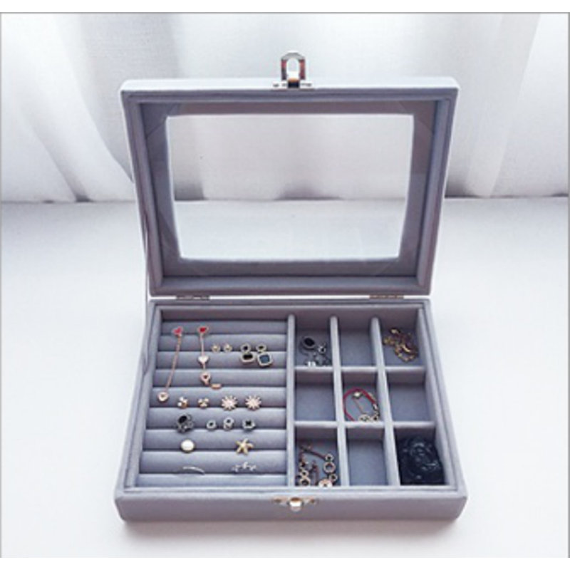 Boîte de présentation de bijoux, Gris
