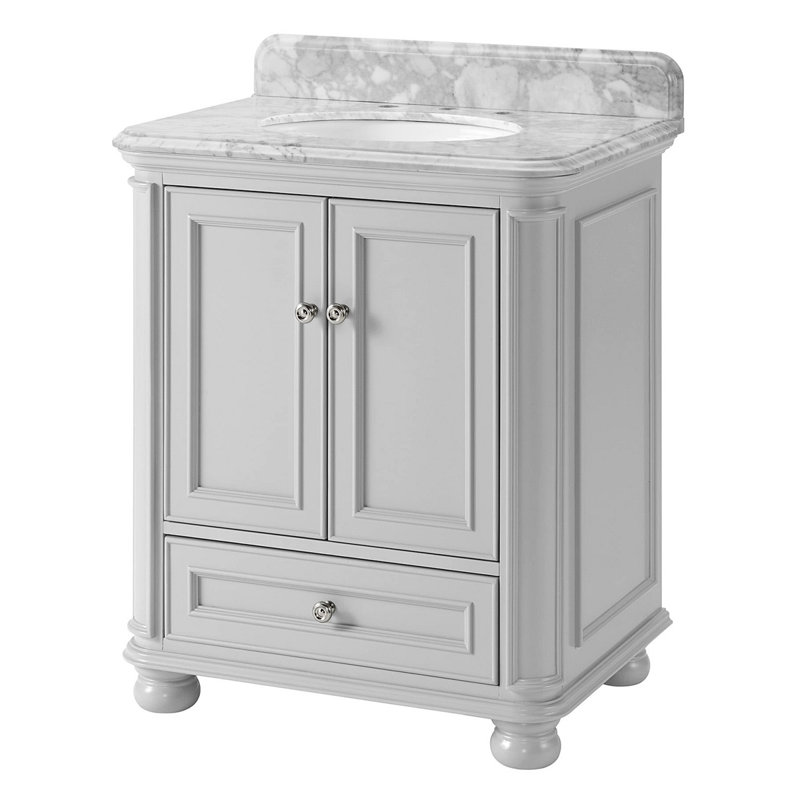 Meuble-lavabo 30 po avec comptoir et dosseret, Gris