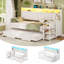 Lit de jour simple avec lit gigogne escamotable, structure de lit de jour en bois de ferme avec 3 tiroirs de rangement et tablettes, lit de jour simple avec station de charge et lumières DEL pour la chambre à coucher, la chambre d'amis-800901985-774709645