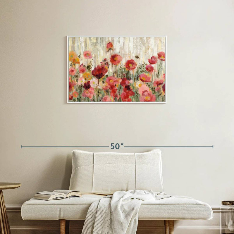 Fleurs saupoudrées, Cadre flottant blanc, 31 po x 21 po