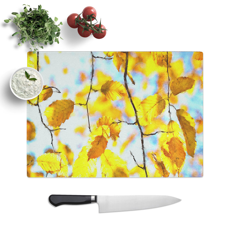 Autumn Leaves Vol.3 Painting Chopping Board, 0.4cm H x 29cm W x 39cm L