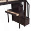 Lit mezzanine simple avec tiroirs de rangement, bureau et escalier, lit mezzanine en bois avec tablettes - Espresso
